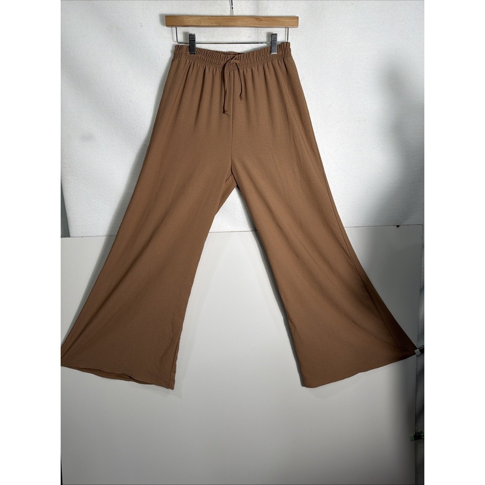 altar'd state pant women S - tan brown wide leg elastic waist Boho Hippie Y2K